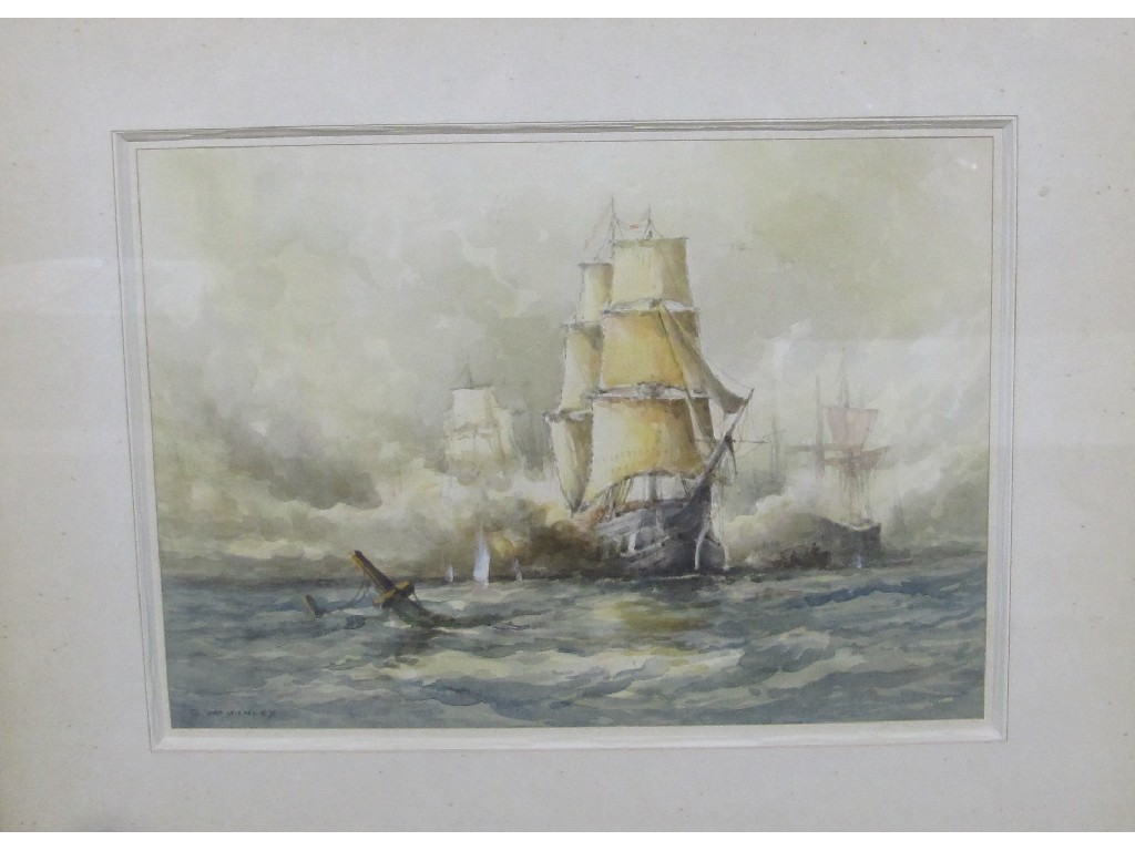 Appraisal: Watercolour of Napoleonic sea battle signed S McKinley