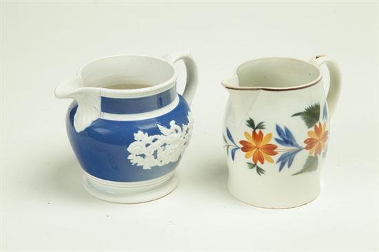 Appraisal: TWO CREAM PITCHERS England early th century pearlware Includes a