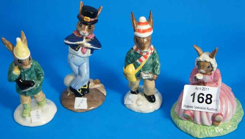 Appraisal: Royal Doulton Bunnykins Paperboy DB Boy Skater DB Polly DB