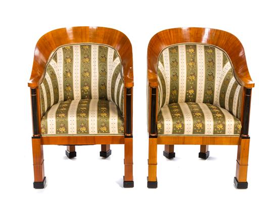 Appraisal: Sale Lot A Pair of Biedermeier Parcel Ebonized Birch Club