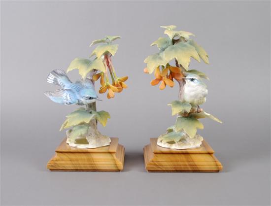 Appraisal: A Pair of Royal Worcester Dorothy Doughty Birds Cerulean Warblers