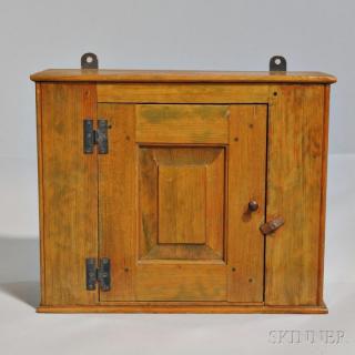 Appraisal: Small Shaker Pine Wall Cupboard Harvard Massachusetts c - iron