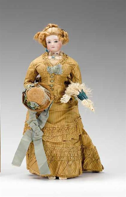 Appraisal: French fashion-type doll circa Bisque swivel head impressed ' '