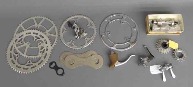 Appraisal: Parts lot including Campagnolo Nuovo Record derailleur lever chain guide