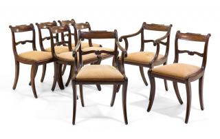 Appraisal: A SET OF EIGHT REGENCY MAHOGANY SABRE LEG DINING CHAIRS