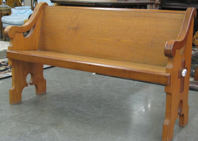 Appraisal: Vintage Church Pew mixed wood '' wide '' tall