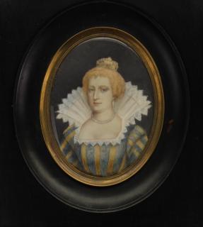 Appraisal: Exceptional Antique Portrait of Marie De Medici Exceptional Antique Miniature