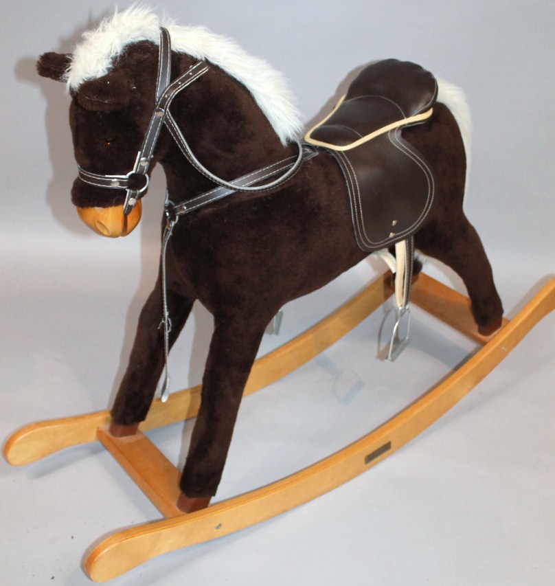 Appraisal: A modern Mamas and Papas rocking horse with brown textured