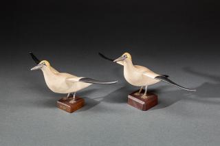 Appraisal: Two Miniature Northern Gannets Perce Quebec Canada c Early carvings