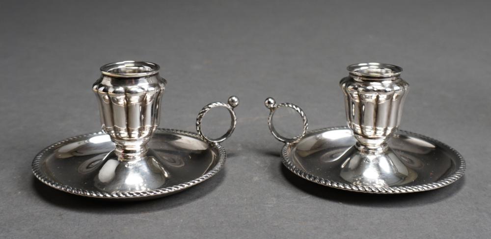 Appraisal: Pair Italian -Silver Chambersticks ozt