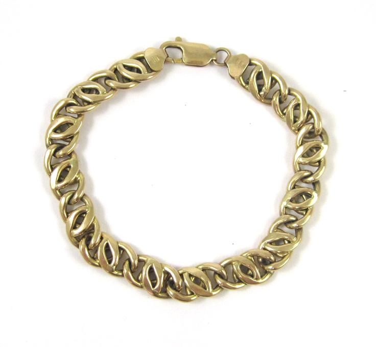 Appraisal: ITALIAN TEN KARAT YELLOW GOLD CHAIN BRACELET measuring - inches