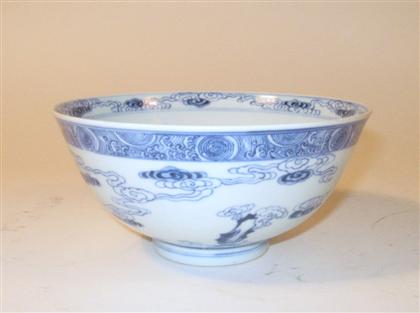 Appraisal: Chinese blue and white porcelain bowlqianlong mark th century