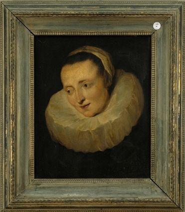 Appraisal: Dutch School Portrait of a Woman Oil on canvas x