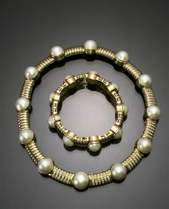 Appraisal: Lot Property of Various Owners -Karat Yellow-Gold and Mab Pearl