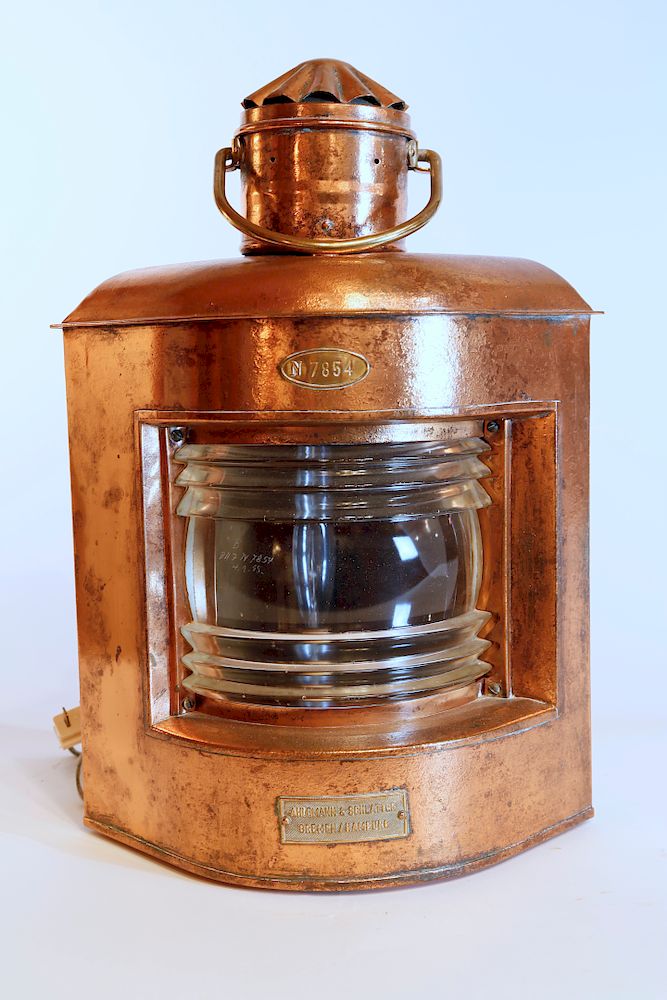 Appraisal: Ahlemann and Schlatter Bremen Hamberg Copper Ship's Lantern Exclusive on