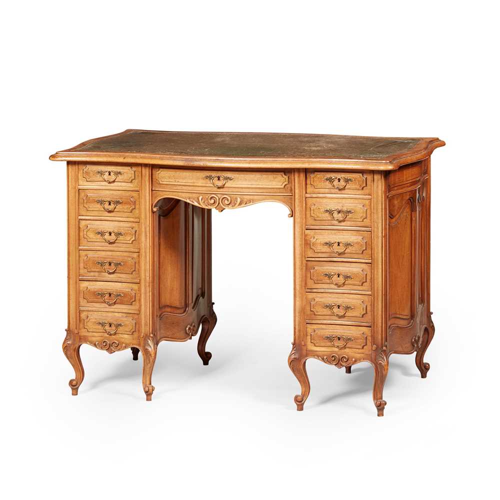 Appraisal: CONTINENTAL WALNUT DESK POSSIBLY AUSTRIAN TH CENTURY the serpentine top