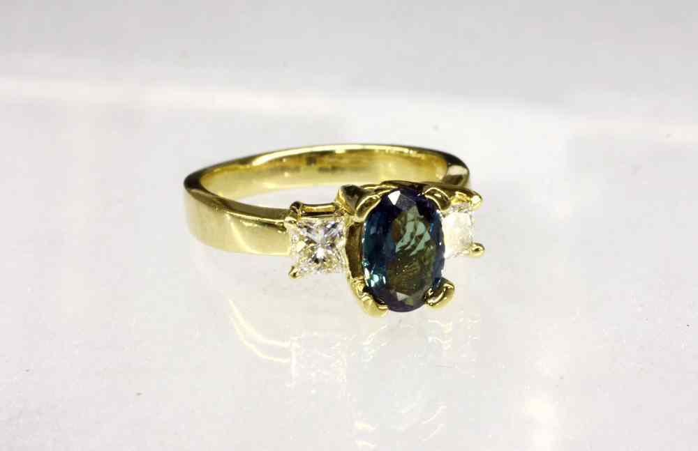 Appraisal: LADY'S RING - K yellow gold oval alexandrite ct and