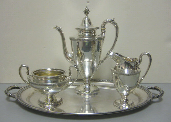 Appraisal: GORHAM PROVIDENCE RI Classical style sterling silver three-piece demitasse service