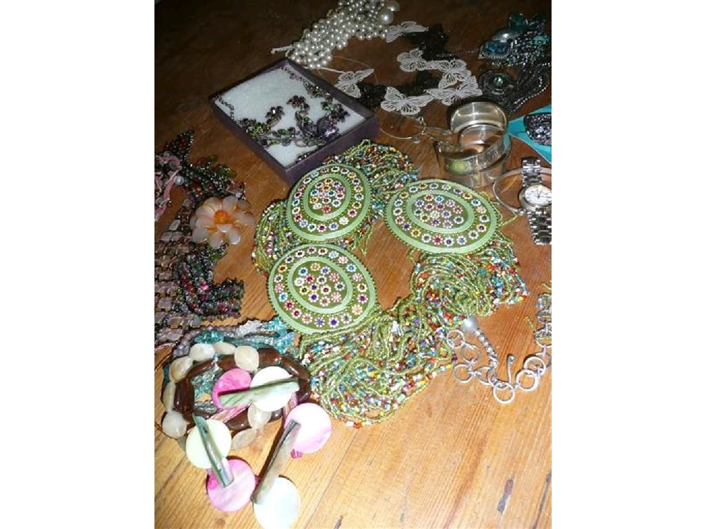 Appraisal: A quantity of costume jewellery various necklaces bracelets bangles a