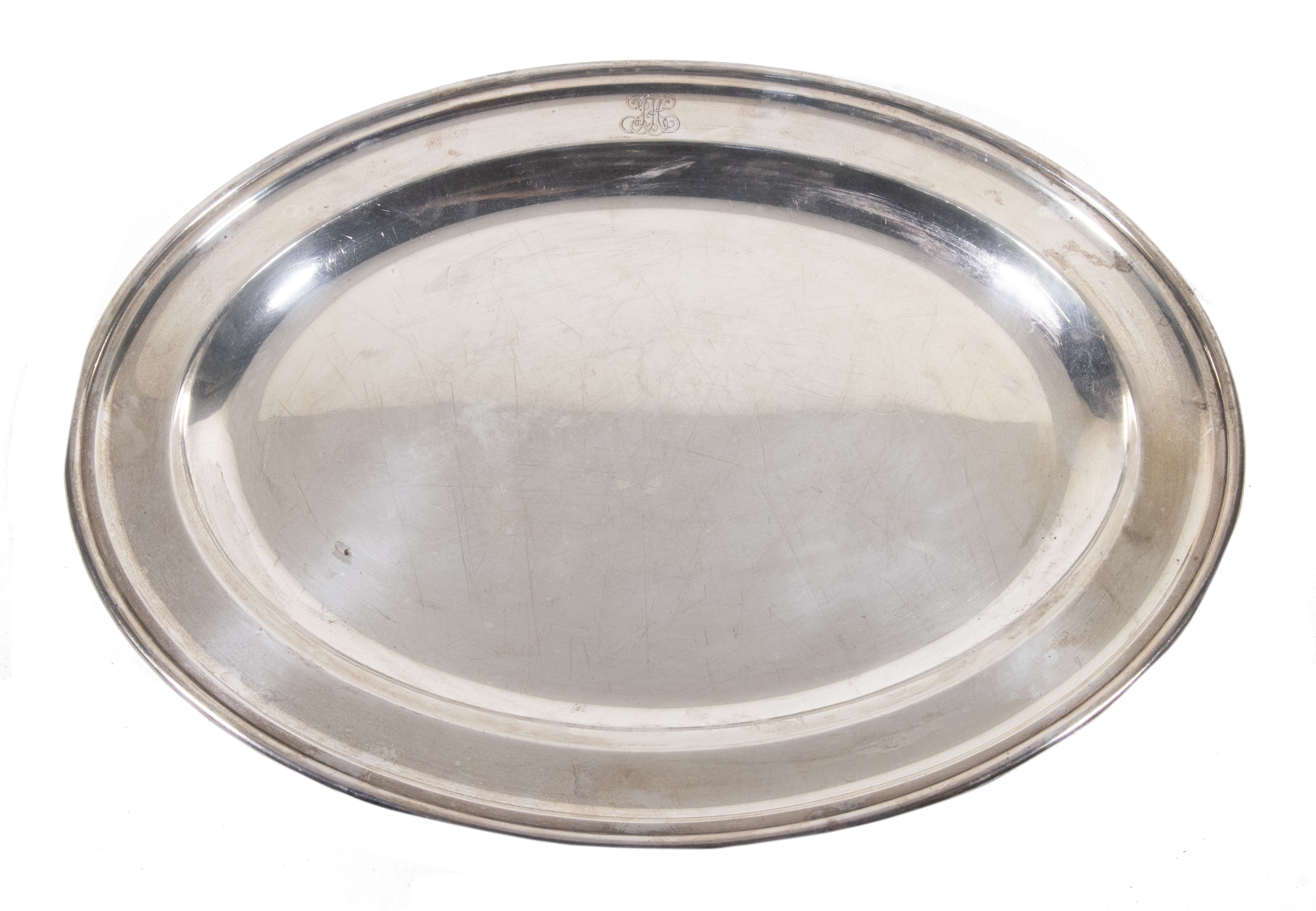 Appraisal: VICTORIAN STERLING SILVER TRAY English Oval Silver Serving Tray by