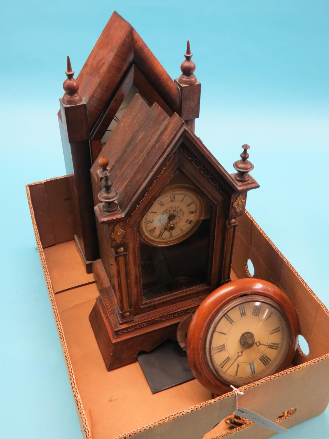 Appraisal: A th century dial clock in convex wood dial and