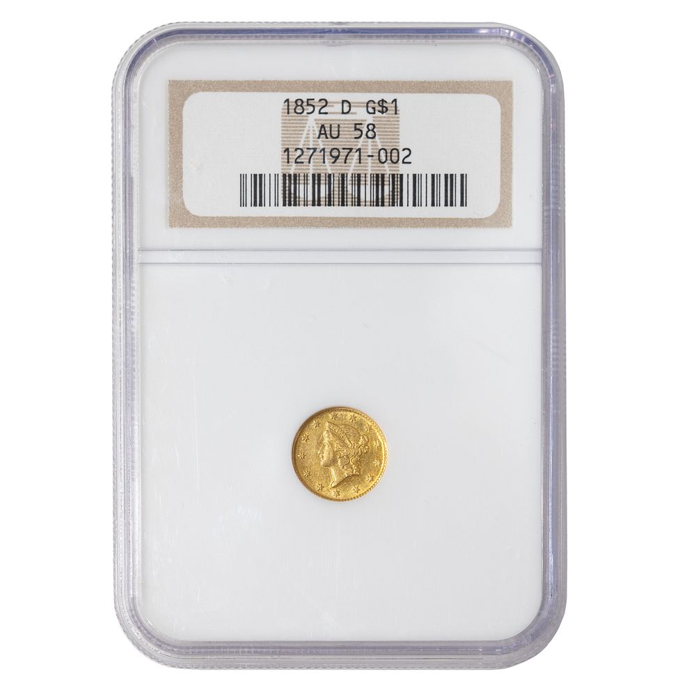 Appraisal: -D Gold Dollar NGC AU Rotated Reverse -D Gold Dollar