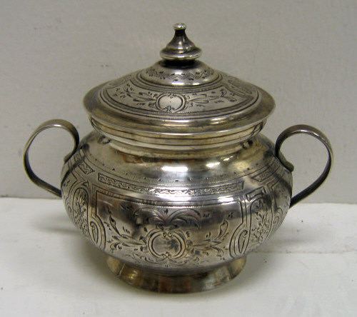 Appraisal: ANTIQUE RUSSIAN SILVER SUGAR BOWL AND LID Viktor Savinkov Moscow