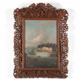 Appraisal: China Trade Painting of the Dutch Folly Fort on the