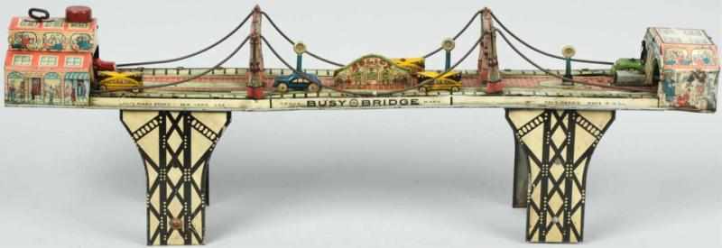 Appraisal: Tin Litho Marx Busy Bridge Wind-Up Toy American Working Complete