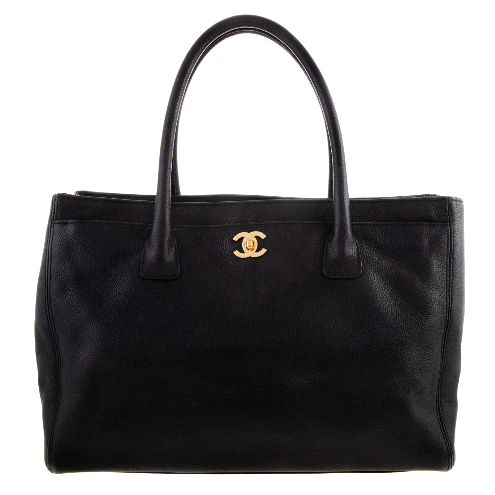 Appraisal: A CHANEL MEDIUM EXECUTIVE CERF TOTE WITH STRAP A black