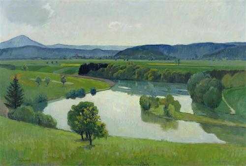 Appraisal: OPITZ FRANZ KARL Z rich - Obfelden View over Limmattal