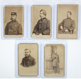 Appraisal: Lot of five Civil War carte-de-visite photographs several from Brady