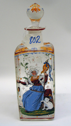 Appraisal: TH CENTURY FRENCH ENAMELED MASTER PERFUME BOTTLE with colorful enameling