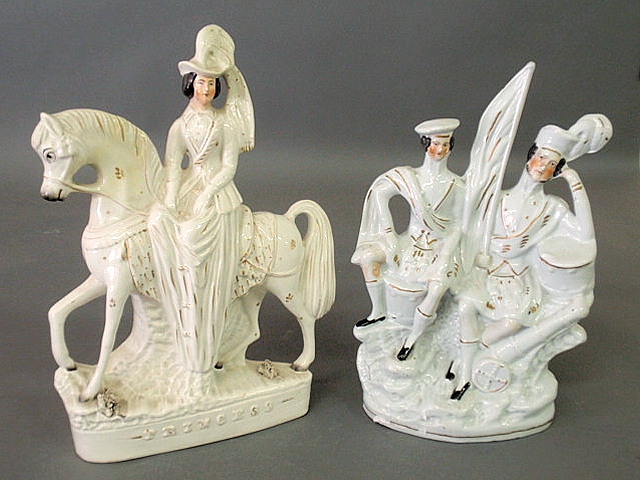 Appraisal: Two Staffordshire figural groups- Princess h and Crimean War group