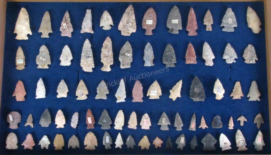 Appraisal: Framed Indiana Arrowheads found in southern Indiana in the mid