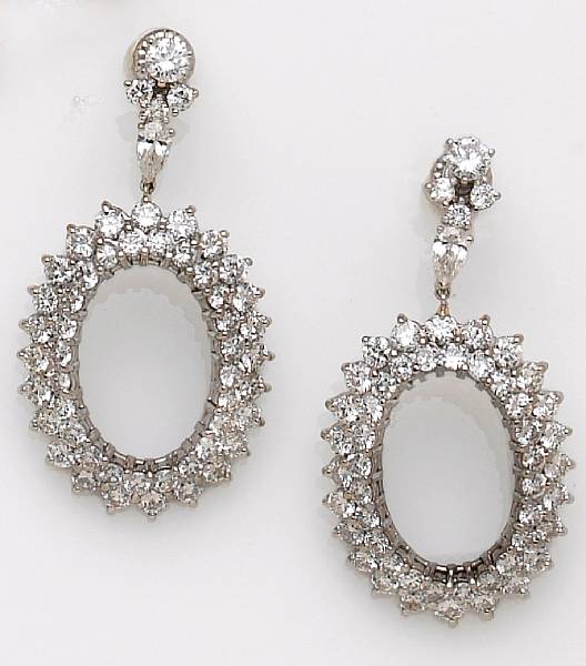 Appraisal: Property from a Chicago estateLots - each pendant earring topped