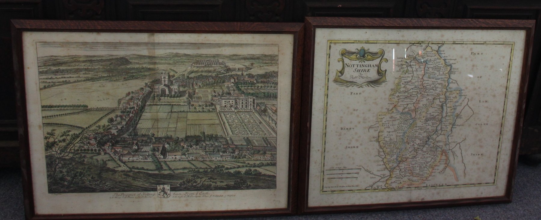 Appraisal: Robert Morden Nottinghamshire hand coloured engraved map cm x cm