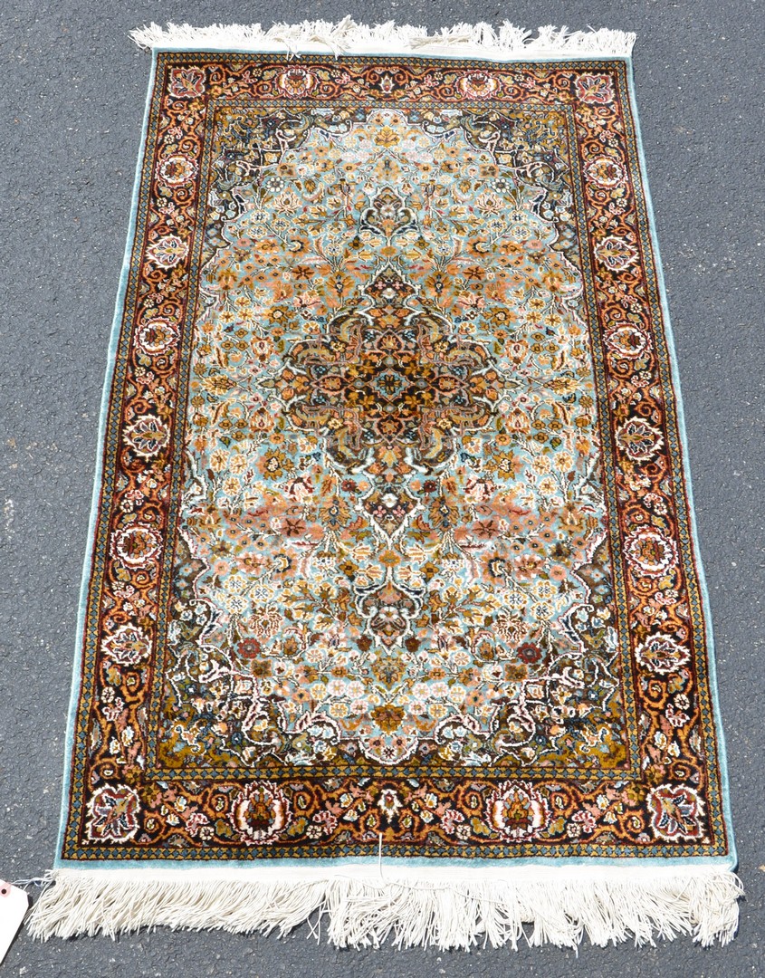 Appraisal: x silk throw rug exc condition