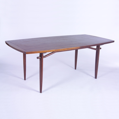 Appraisal: GEORGE NAKASHIMA WIDDICOMB Dining table with boat-shaped top and turned