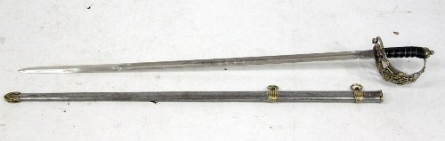 Appraisal: A Victorian style cavalry officer's sword and scabbard with steel