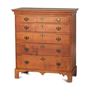 Appraisal: A Chippendale Cherrywood Tall Chest of Drawers Likely New England