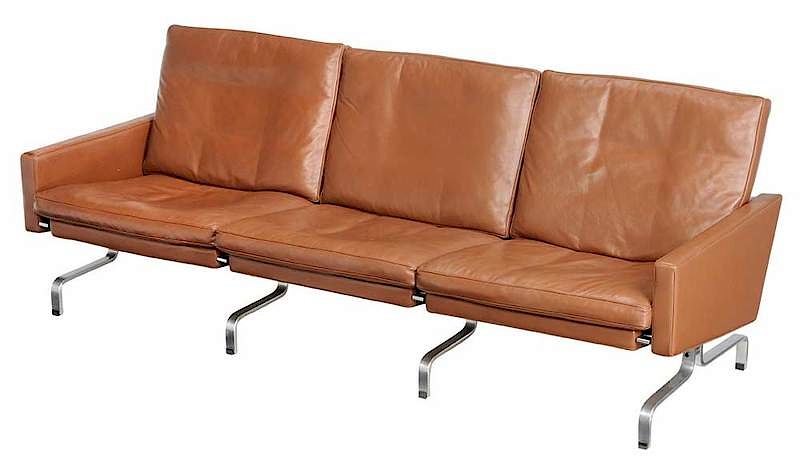 Appraisal: Poul Kj rholm PK Leather Sofa c Poul Kj rholm