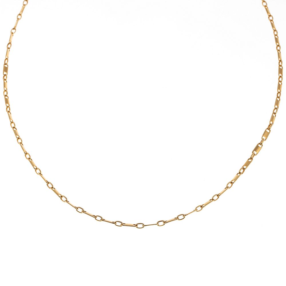 Appraisal: A Long Italian K Yellow Gold Chain K yellow gold