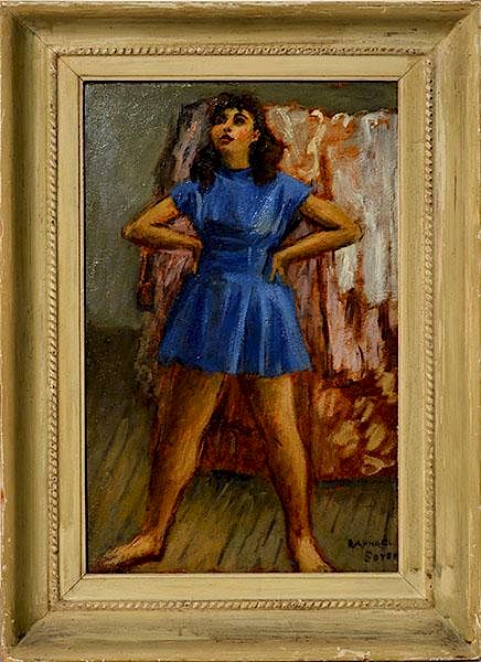 Appraisal: Raphael Soyer Oil on Wood Raphael Soyer Russian - oil