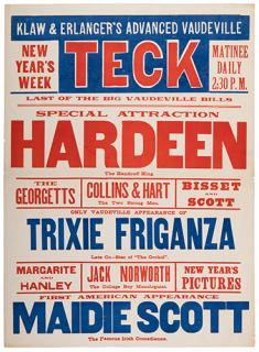 Appraisal: Hardeen Theodore Weiss Hardeen New York ca Letterpress poster advertising