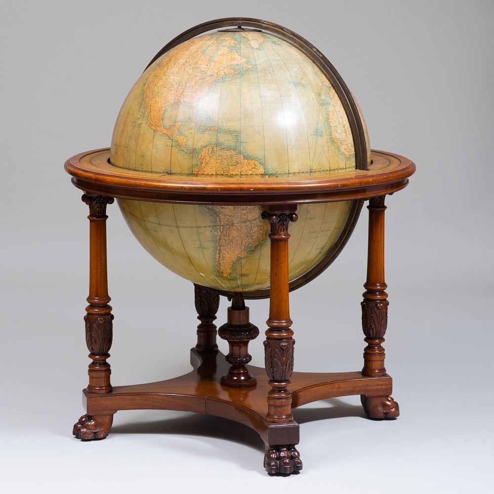 Appraisal: Large William IV Style Mahogany Inch Terrestrial Globe W A