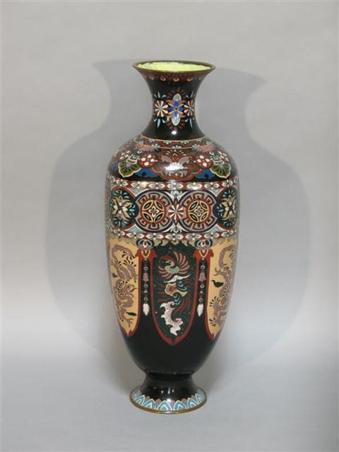 Appraisal: JAPANESE CLOISONNE ENAMEL LARGE VASE Meiji period enameled in the