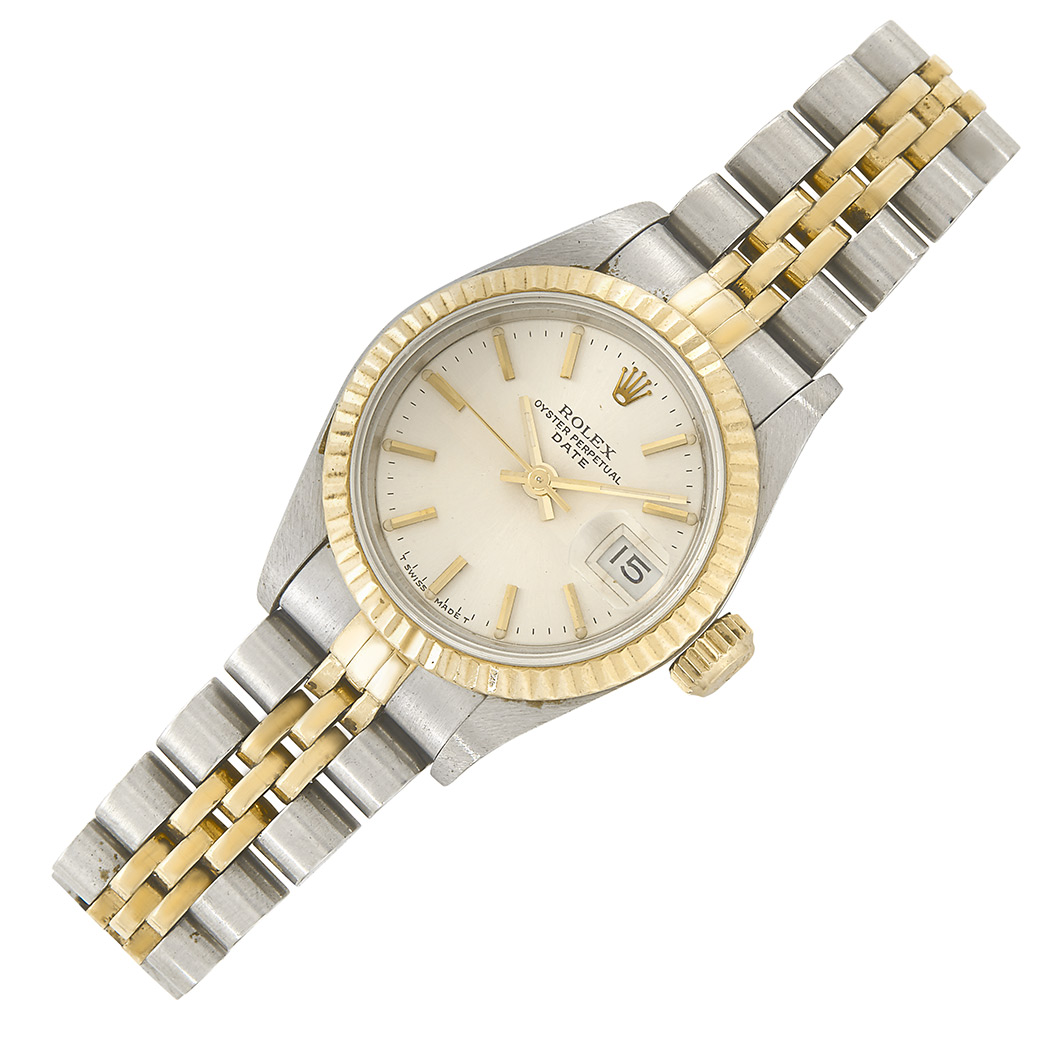 Appraisal: Lady's Stainless Steel and Gold Wristwatch Rolex kt automatic subsidiary