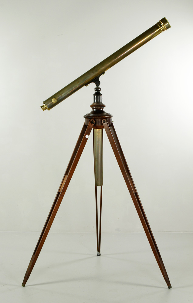 Appraisal: - French Telescope on Tripod Two draw French telescope on