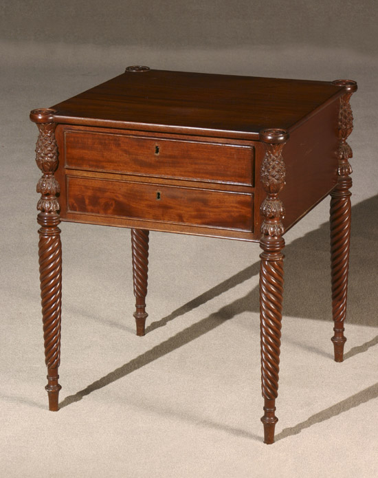 Appraisal: Federal Style Mahogany Work Table In the Salem Massachusetts Style